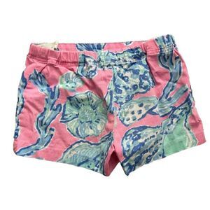 Lilly Pulitzer Girls' Size 12 Pink and Blue Coral Shorts Beach Vacation Resortwe